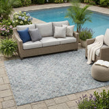 5' X 8' Silver And Brown Geometric Washable Indoor Outdoor Area Rug