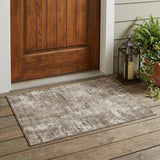 3' X 5' Brown And Beige Abstract Washable Indoor Outdoor Area Rug