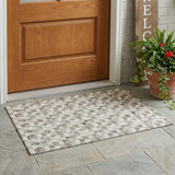 3' X 5' Ivory And Graphite Geometric Washable Indoor Outdoor Area Rug