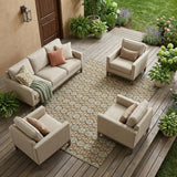8' X 10' Chocolate And Purple Striped Washable Indoor Outdoor Area Rug