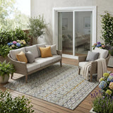 5' X 8' Gray And Pink Striped Washable Indoor Outdoor Area Rug