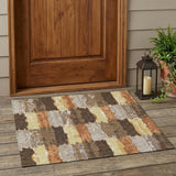 3' X 5' Brown And Beige Abstract Washable Indoor Outdoor Area Rug