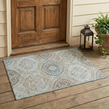 3' X 5' Ivory And Brown Ogee Washable Indoor Outdoor Area Rug