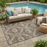 5' X 8' Brown And Chocolate Tribal Washable Indoor Outdoor Area Rug