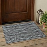 3' X 5' Gray And Brown Tribal Washable Indoor Outdoor Area Rug