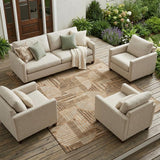 8' X 10' Copper And Khaki Geometric Washable Indoor Outdoor Area Rug