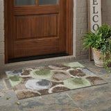 3' X 5' Brown And Beige Abstract Washable Indoor Outdoor Area Rug