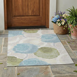 3' X 5' Ivory And Brown Abstract Washable Indoor Outdoor Area Rug