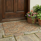 3' X 5' Copper And Gold Floral Washable Indoor Outdoor Area Rug