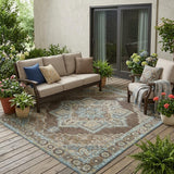 5' X 8' Chocolate And Coffee Oriental Washable Indoor Outdoor Area Rug