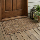 3' X 5' Orange And Linen Oriental Washable Indoor Outdoor Area Rug
