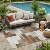 5' X 8' Beige And Graphite Geometric Washable Indoor Outdoor Area Rug