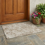 3' X 5' Beige And Brown Abstract Washable Indoor Outdoor Area Rug