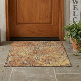 3' X 5' Copper And Ivory Abstract Washable Indoor Outdoor Area Rug