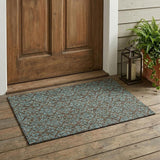 3' X 5' Brown And Linen Oriental Washable Indoor Outdoor Area Rug