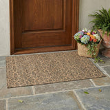 3' X 5' Copper And Green Oriental Washable Indoor Outdoor Area Rug