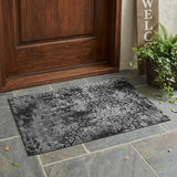 3' X 5' Black And Gray Oriental Washable Indoor Outdoor Area Rug