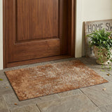3' X 5' Orange And Beige Oriental Washable Indoor Outdoor Area Rug