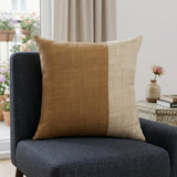 20" Almond And Beige Patchwork Cotton Throw Pillow Cover