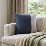20" Indigo And Blue Patchwork Cotton Throw Pillow Cover