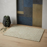 3' X 5' Tan And White Abstract Washable Area Rug With UV Protection