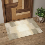 3' X 5' Gray And White Abstract Washable Area Rug With UV Protection