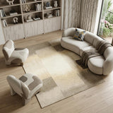 7' X 9' Gray And White Abstract Washable Area Rug With UV Protection