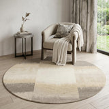 5' Gray And White Abstract Washable Round Rug With UV Protection