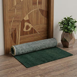 3' X 5' Green And White Abstract Washable Area Rug With UV Protection