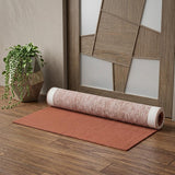 3' X 5' Red And White Abstract Washable Area Rug With UV Protection