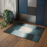 3' X 5' Blue And White Abstract Washable Area Rug With UV Protection