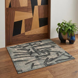 3' X 5' Gray And White Abstract Washable Area Rug With UV Protection