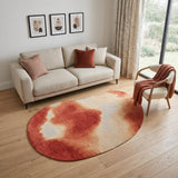 6' X 8' Red And White Abstract Washable Area Rug With UV Protection