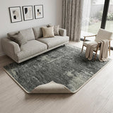 6' X 8' Black And White Abstract Washable Area Rug With UV Protection
