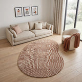 6' X 8' Red And White Abstract Washable Area Rug With UV Protection