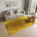 5' X 7' Gold And White Abstract Washable Area Rug With UV Protection