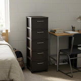 13" Espresso Heavy Duty Plastic Five Drawer Storage Cabinet
