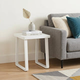 24" White Aluminum Square Sled End Table