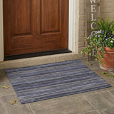 3' X 5' Brown And Plum Striped Washable Indoor Outdoor Area Rug