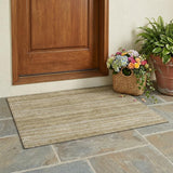 3' X 5' Tan And Brown Striped Washable Indoor Outdoor Area Rug