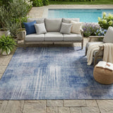 5' X 8' Blue And Lilac Abstract Washable Indoor Outdoor Area Rug