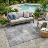 5' X 8' Taupe And Brown Abstract Washable Indoor Outdoor Area Rug