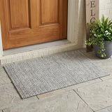 3' X 5' Taupe And Brown Striped Washable Indoor Outdoor Area Rug