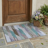 3' X 5' Brown And Gray Striped Washable Indoor Outdoor Area Rug