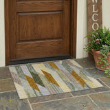 3' X 5' Pewter And Gray Striped Washable Indoor Outdoor Area Rug