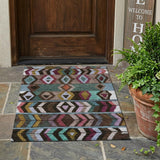 3' X 5' Brown And Graphite Tribal Washable Indoor Outdoor Area Rug