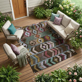 8' X 10' Brown And Graphite Tribal Washable Indoor Outdoor Area Rug