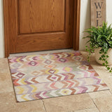 3' X 5' Copper And Orange Tribal Washable Indoor Outdoor Area Rug