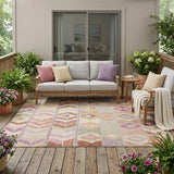 5' X 8' Copper And Orange Tribal Washable Indoor Outdoor Area Rug