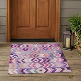 3' X 5' Purple And Lavender Tribal Washable Indoor Outdoor Area Rug